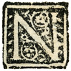 iniziale fiorita su fondo nero dei Gadaldini: N iniziale fiorita su fondo nero dei Gadaldini: N