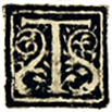 iniziale fiorita su fondo nero dei Gadaldini: T iniziale fiorita su fondo nero dei Gadaldini: T
