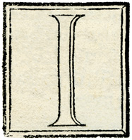 iniziale dei Gadaldini su fondo completamente bianco: I iniziale dei Gadaldini su fondo completamente bianco: I