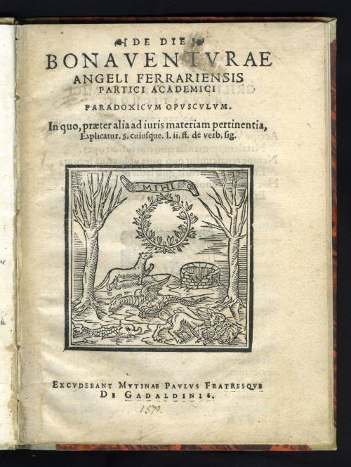 il frontespizio, con vignetta xilografica