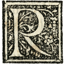 iniziale fiorita su fondo cribl&eacute; dei Gadaldini: R