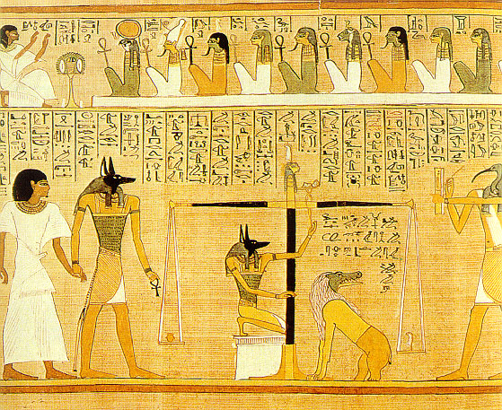 psicostasia egiziana: la bilancia