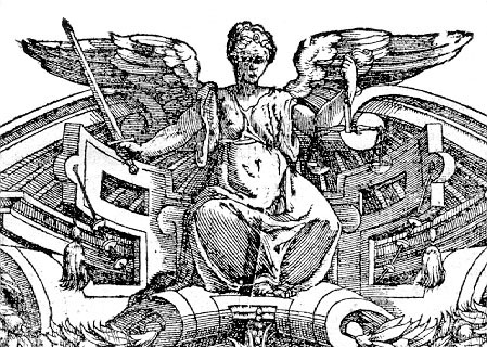 part. della Giustizia al timpano della cornice part. della Giustizia al timpano della cornice