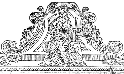 part. della Giustizia al timpano della cornice part. della Giustizia al timpano della cornice